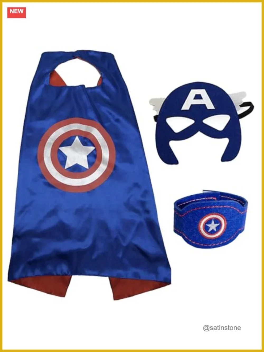Superhero Cape & Mask Set for Kids, Satin Pretend Play, Felt Masks